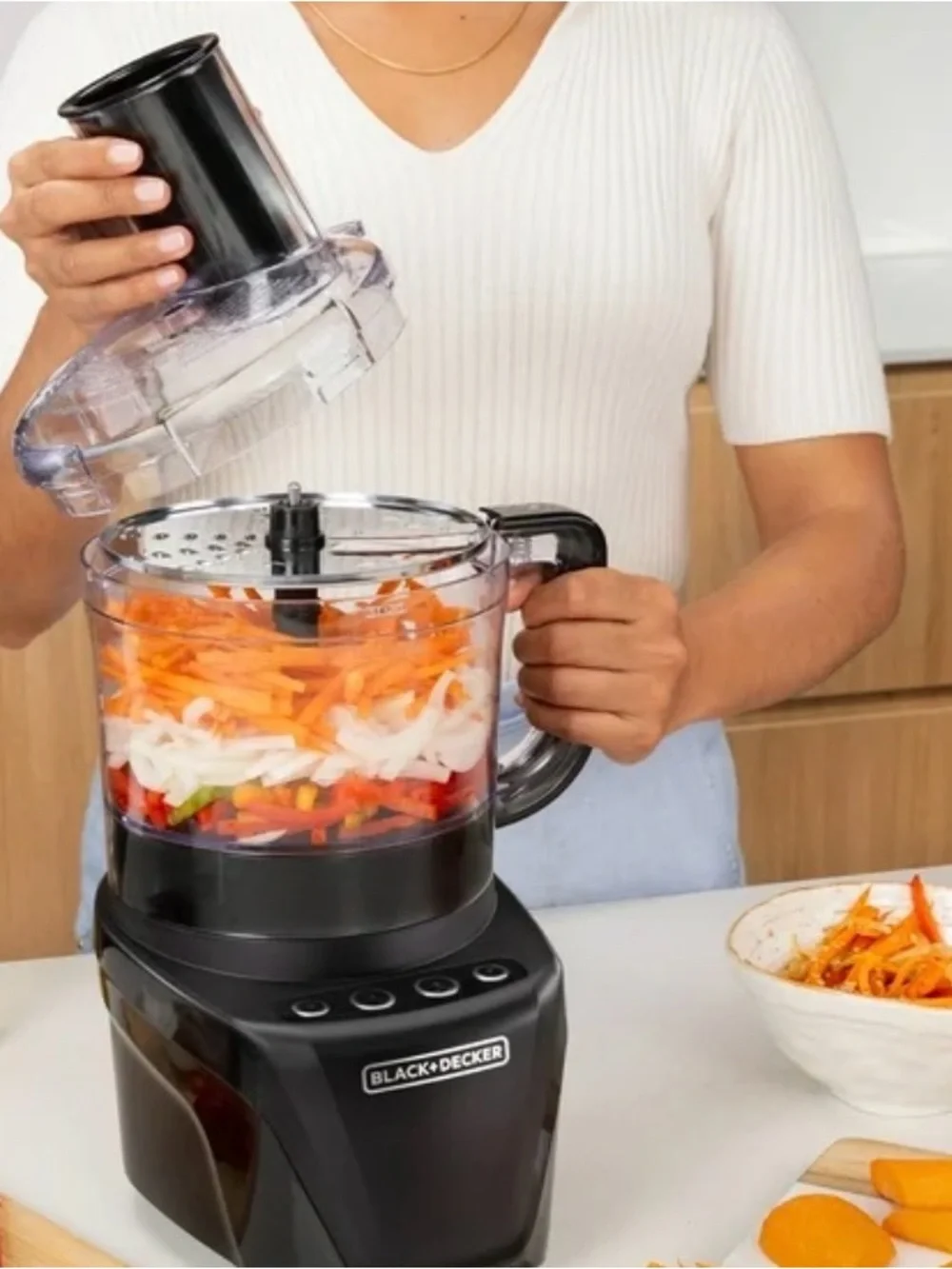 BLACK+DECKER Easy Assembly 8-Cup Food Processor 850W 2 Speeds +Pulse Chop Puree
